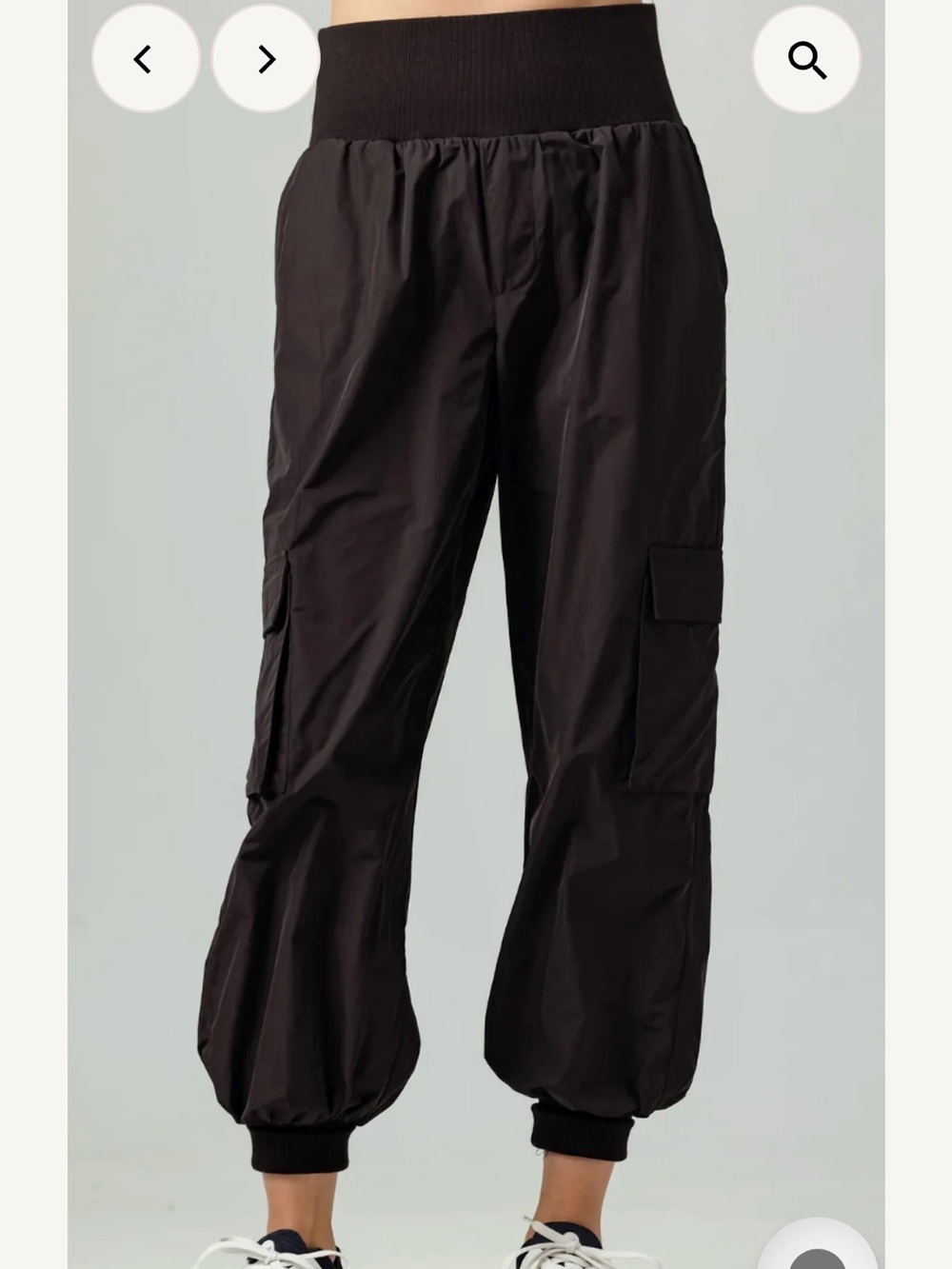 sundays Black Relaxed Cargo Joggers